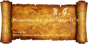 Miserovszki Gyöngyvér névjegykártya